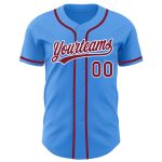 Personalized Electric Blue and Crimson White Baseball Jersey for Men and Women Personalized Electric Blue Crimson-White Baseball