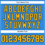 Personalized Electric Blue Gold-Black Custom Baseball Jersey for Men and Women Personalized Electric Blue Gold-Black Baseball