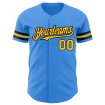 Personalized Electric Blue Gold-Black Custom Baseball Jersey for Men and Women Personalized Electric Blue Gold-Black Baseball
