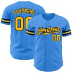 Personalized Electric Blue Gold-Black Custom Baseball Jersey for Men and Women Personalized Electric Blue Gold-Black Baseball