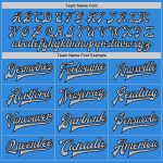 Personalized Electric Blue Gray Black Bomber Varsity Letterman Jacket Full-Snap Personalized Electric Blue Gray-Black Bomber