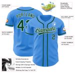 Personalized Electric Blue Green White Baseball Jersey for Men and Women Personalized Electric Blue Green-White Baseball