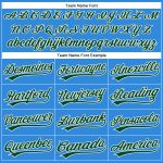 Personalized Electric Blue Green White Baseball Jersey for Men and Women Personalized Electric Blue Green-White Baseball