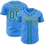 Personalized Electric Blue and Kelly Green Baseball Jersey for Men and Women Personalized Electric Blue Kelly Green-White