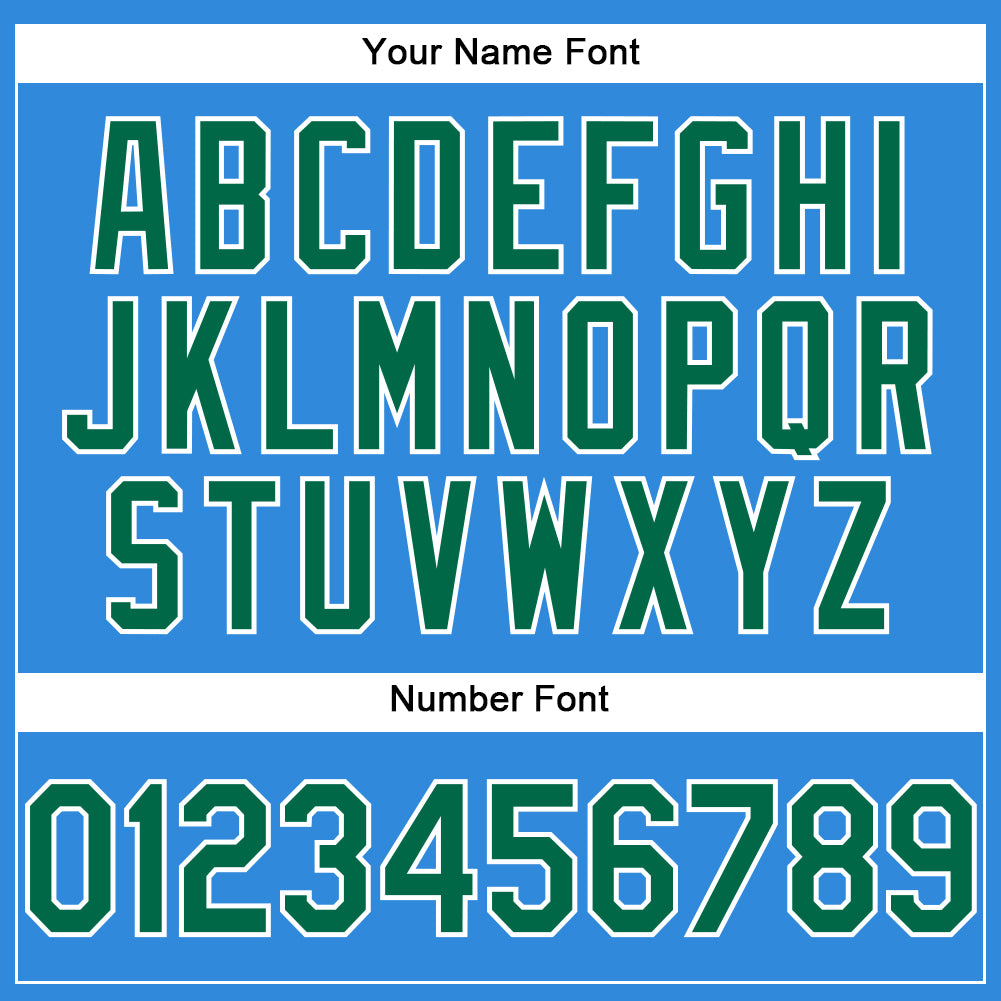 Personalized Electric Blue and Kelly Green Baseball Jersey for Men and Women Personalized Electric Blue Kelly Green-White - Image 5