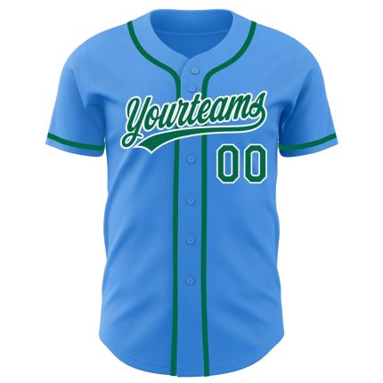 Personalized Electric Blue and Kelly Green Baseball Jersey for Men and Women Personalized Electric Blue Kelly Green-White