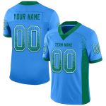 Personalized Electric Blue Kelly Green White Mesh Drift Jersey - Fashion Football Jersey Personalized Electric Blue Kelly