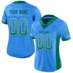 Personalized Electric Blue Kelly Green White Mesh Drift Jersey - Fashion Football Jersey Personalized Electric Blue Kelly