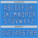 Custom Electric Blue and Light Navy Two-Tone Varsity Jacket with Name and Number - Full-Snap Bomber Style Personalized Electric