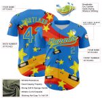 Custom Name & Number Champion Jersey - Electric Blue Light Yellow 3D Pattern Baseball Uniform Personalized Electric Blue