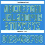 Custom Name & Number Champion Jersey - Electric Blue Light Yellow 3D Pattern Baseball Uniform Personalized Electric Blue