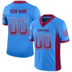 Custom Mens Drift Football Jersey - Personalized Electric Blue Maroon-White Mesh with Team Name and Number Personalized Electric
