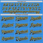Personalized Electric Blue Varsity Letterman Jacket with Gold Trim - Full-Snap Bomber Style Personalized Electric Blue Navy-Gold
