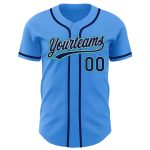 Custom Team Name Number Baseball Jersey - Personalized Electric Blue Navy Gray Teal Design Personalized Electric Blue Navy
