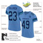 Personalized Electric Blue Gray Teal Mesh Football Jersey - Authentic Design Personalized Electric Blue Navy Gray-Teal Mesh