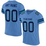 Personalized Electric Blue Navy Gray Teal Football Jersey for Men 2 Personalized Electric Blue Navy Gray-Teal Mesh Football