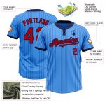 Personalized Two-Button Softball Jersey - Electric Blue Navy Pinstripe Unisex Design Personalized Electric Blue Navy Pinstripe