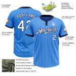 Custom Name Number Unisex Softball Jersey Electric Blue Navy Pinstripe Two-Button Personalized Design Personalized Electric