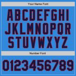 Personalized Electric Blue and Red Varsity Letterman Bomber Jacket - Two Tone Full-Snap Design Personalized Electric Blue