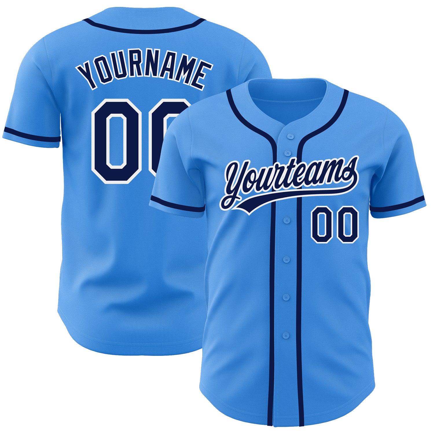 Custom Electric Blue Navy-White Baseball Jersey with Personalized Name and Number - Authentic Team Apparel Personalized Electric