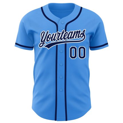Custom Electric Blue Navy-White Baseball Jersey with Personalized Name and Number - Authentic Team Apparel Personalized Electric