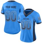 Custom Electric Blue Navy-White Mesh Football Jersey with Personalized Name and Number - Drift Fashion Team Apparel Personalized