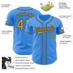 Personalized Electric Blue Black Gold Baseball Jersey for Men and Women Personalized Electric Blue Old Gold-Black Baseball