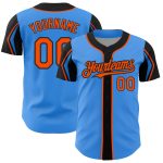 Custom Name & Number Personalized Electric Blue Orange-Black Authentic Baseball Jersey - 3 Colors Available Personalized
