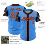 Custom Name & Number Personalized Electric Blue Orange-Black Authentic Baseball Jersey - 3 Colors Available Personalized