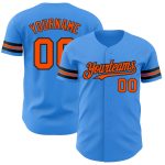 Personalized Authentic Baseball Jersey in Electric Blue and Orange-Black Colors Personalized Electric Blue Orange-Black Authentic