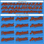 Personalized Authentic Baseball Jersey in Electric Blue and Orange-Black Colors Personalized Electric Blue Orange-Black Authentic