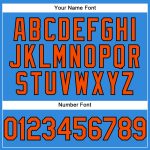 Custom Team Baseball Jersey - Personalized Electric Blue Orange-Black with Name and Number Personalized Electric Blue Orange-Black