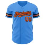 Personalized Electric Blue Orange Black Baseball Jersey - Custom Sports Apparel Personalized Electric Blue Orange-Black Baseball