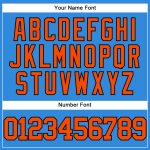 Personalized Electric Blue Orange Black Baseball Jersey - Custom Sports Apparel Personalized Electric Blue Orange-Black Baseball
