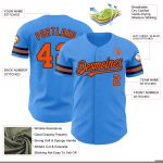 Personalized Electric Blue Orange Black Baseball Jersey - Custom Sports Apparel Personalized Electric Blue Orange-Black Baseball