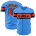 Personalized Electric Blue Orange Black Baseball Jersey for Men Women Youth Personalized Electric Blue Orange-Black Baseball