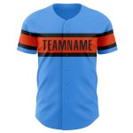 Personalized Electric Blue Orange Black Baseball Jersey for Men Women Youth Personalized Electric Blue Orange-Black Baseball