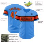 Personalized Electric Blue Orange Black Baseball Jersey for Men Women Youth Personalized Electric Blue Orange-Black Baseball