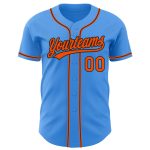 Personalized Electric Blue Orange Black Baseball Jersey for Men Women Kids Personalized Electric Blue Orange-Black Baseball