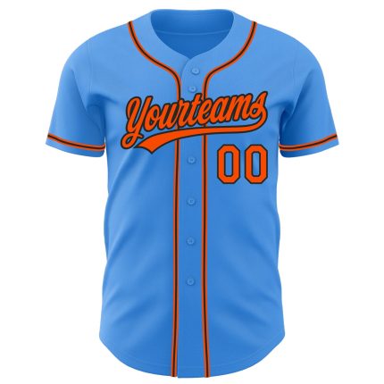 Personalized Electric Blue Orange Black Baseball Jersey for Men Women Kids Personalized Electric Blue Orange-Black Baseball