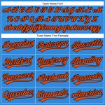 Personalized Electric Blue Orange Black Baseball Jersey for Men Women Kids Personalized Electric Blue Orange-Black Baseball