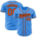 Personalized Electric Blue Orange Black Baseball Jersey for Men Women Kids Personalized Electric Blue Orange-Black Baseball