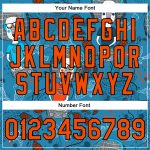 Personalized Electric Blue Orange Black 3D Bomber Varsity Letterman Jacket for Music Festival Casual Wear Personalized Electric