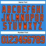 Personalized Electric Blue Hockey Jersey with Orange and Black Laces - Custom Lace Neck Design Personalized Electric Blue