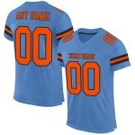 Personalized Electric Blue Orange Black Football Jersey - Custom Sports Jersey 2 Personalized Electric Blue Orange-Black