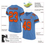 Personalized Electric Blue Orange Black Football Jersey - Custom Sports Jersey 2 Personalized Electric Blue Orange-Black