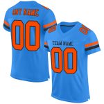 Custom Electric Blue Orange Black Mesh Football Jersey - Personalized Sportswear 3 Personalized Electric Blue Orange-Black
