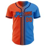 Personalized Electric Blue Orange Navy Gradient Baseball Jersey Fashion Personalized Electric Blue Orange-Navy Gradient Fashion