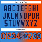 Custom Name Number Electric Blue Orange Navy Gradient Unisex Softball Jersey Fashion Two-Button Personalized Electric Blue