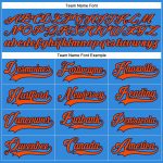 Electric Blue Orange-Navy Personalized Hockey Jersey with Lace Neck Design Personalized Electric Blue Orange-Navy Hockey